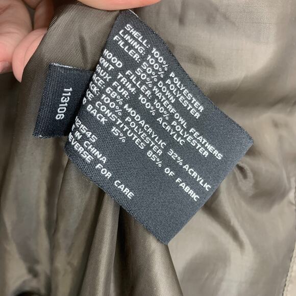 London Fog Women's Sz XL Down Fur Trim Zip Off Hood Quilted Puffer Jacket Parka - Picture 5 of 7